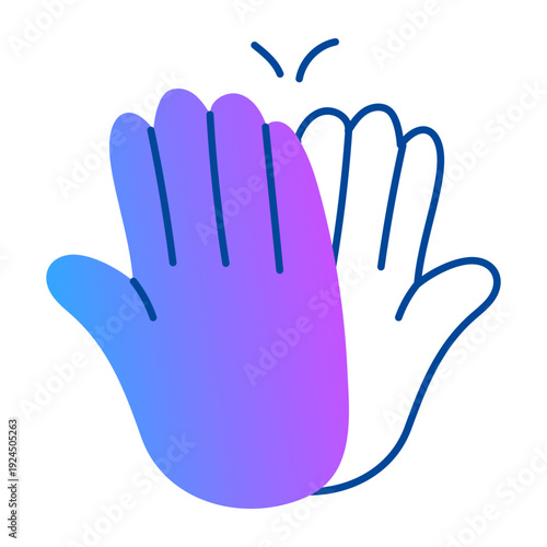 A hand drawn style icon of high five 