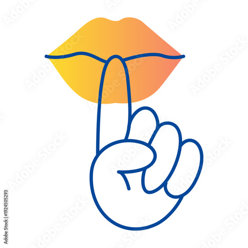 Hand drawn style icon of keep quiet 