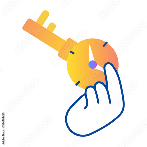 A doodle style icon representing a productive key 