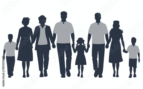 Family holding hands walking together symbolizing unity and support