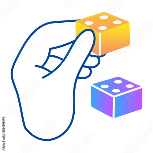 A hand drawn icon of cubes solving 