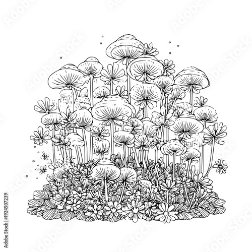 Dandelion Flowers Illustration Isolated on White Background