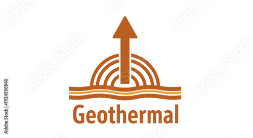 Modern geothermal energy logo with rising arrow