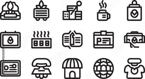 A collection of icons representing various services and activities. Vector