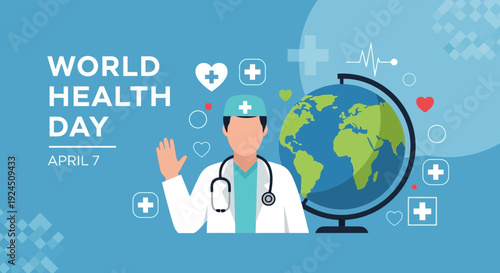 Healthcare professional promoting global wellness on World Health Day