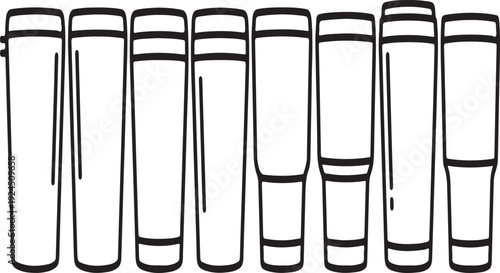 Assorted glassware arranged in a row on a table Vector