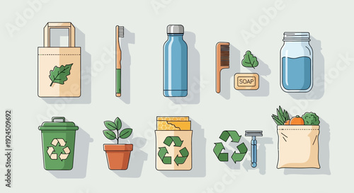 Eco-friendly products collection for sustainable living