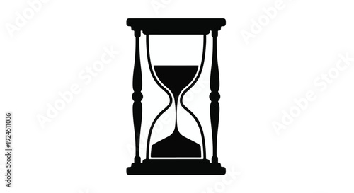 black hourglass timer icon for time management