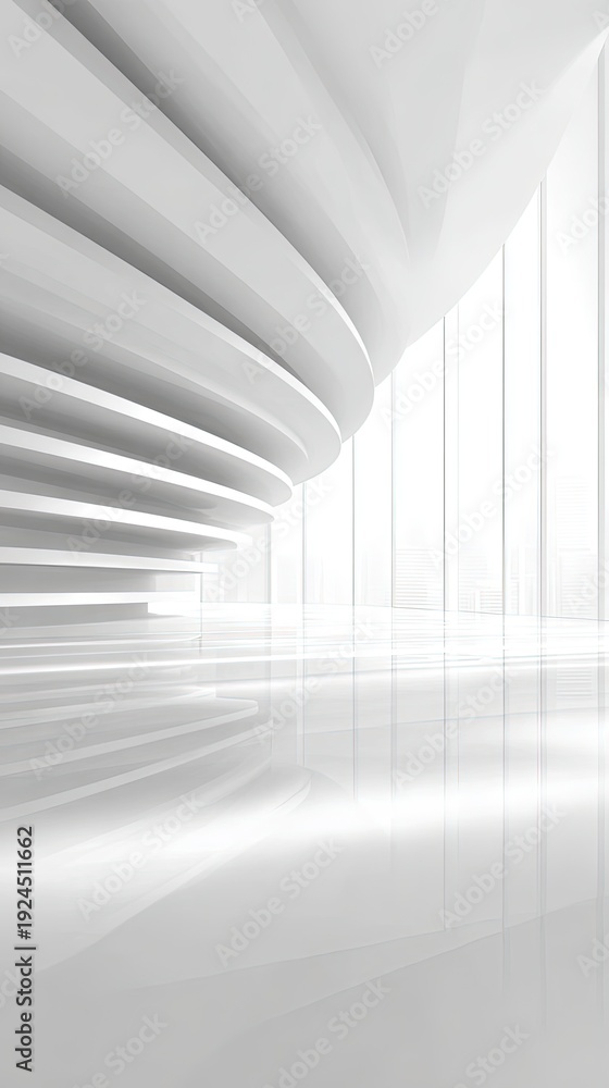 Obraz premium Modern White Architectural Interior Design