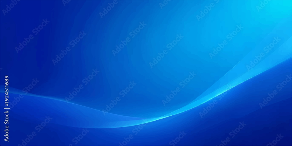 Fototapeta premium A smooth blue abstract wave background features flowing curves and gradient light lines to create a soft motion pattern for a modern wallpaper design template