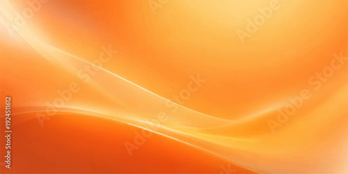 An abstract orange and yellow wave illustration featuring a bright gradient design with gold light curves and motion lines for a modern vector texture background