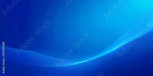 A smooth blue abstract wave background features flowing curves and gradient light lines to create a soft motion pattern for a modern wallpaper design template