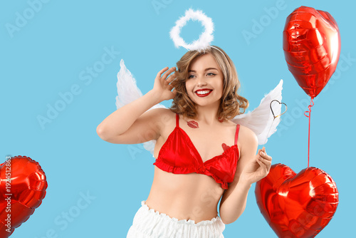 Sexy young woman dressed as...