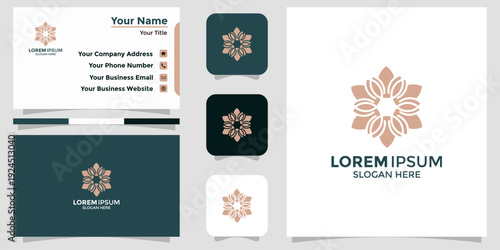 A harmonious abstract floral emblem showcasing a stylized blooming design, perfect for sophisticated brand identities in wellness, beauty, or lifestyle sectors