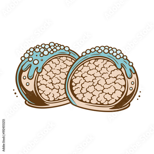 Cake ball cartoon logo