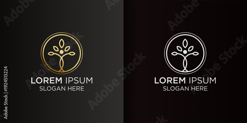 Elegant Abstract Human Tree Logo Design for Wellness, Holistic Health, or Spiritual Brands. Modern Emblem Symbolizing Growth, Connection, and Harmony