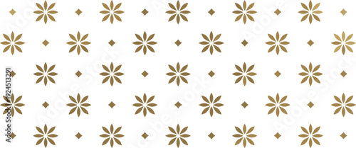Seamless floral geometric pattern vector background with repeating star flowers and diamond shapes in elegant brown neutral decorative design