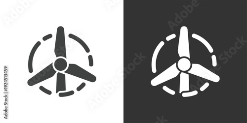 Wind Turbine icon. Solid glyph series icon