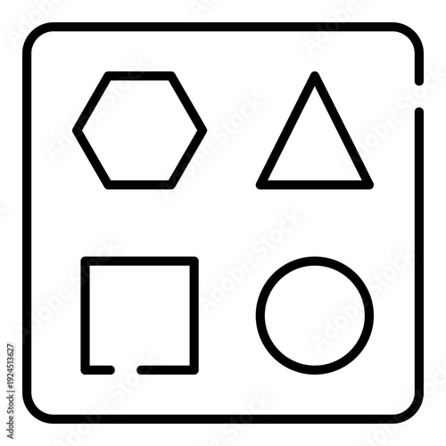 Shape matching board black line icon