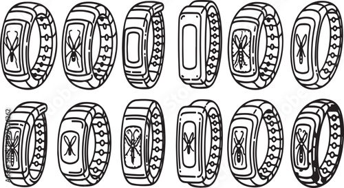 A collection of various wristwatch designs showcasing different styles and features Vector