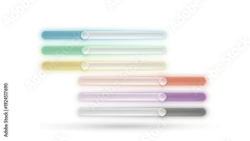 Colorful User Interface Sliders for Digital Control and Adjustment