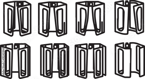 Assorted metal rings and connectors in various shapes and sizes Vector