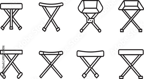 Various styles of tables and their structural designs illustrated Vector