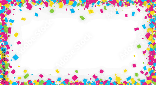 Colorful Confetti Border Frame Decoration.
