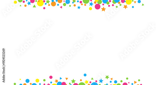 Colorful Confetti Bordering White Space.