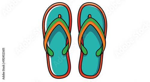 Colorful Flip Flops Illustration Perfect for Summer and Beach Themed Designs