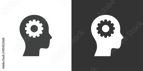 Technical Thinking icon. Solid glyph series icon