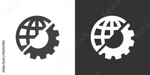 Global Settings or Network icon. Solid glyph series icon