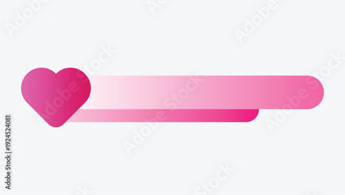 vector design of a lowerthird with pink and heart decoration