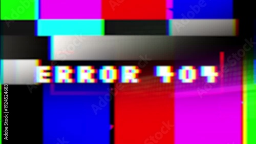 Glitchy Error 404 Page Not Found Screen.