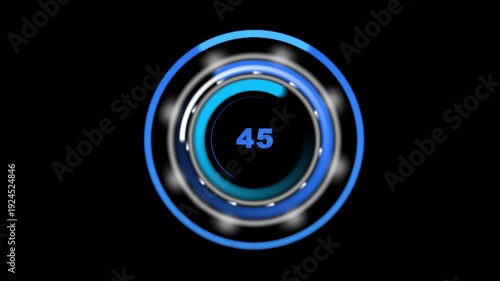 Futuristic Circular Progress Bar with Digital Counter.