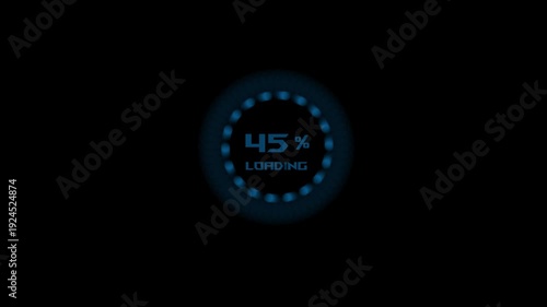 Digital Futuristic UI Element with Percentage Display.