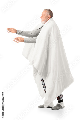 Senior male sleepwalker wit...
