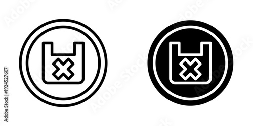 No plastic icon, element icon for design branding, print, and digital media