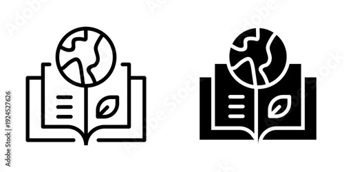 Eco book icon, element icon for design branding, print, and digital media