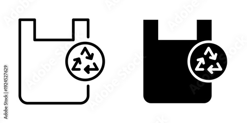 Recycled plastic icon, element icon for design branding, print, and digital media