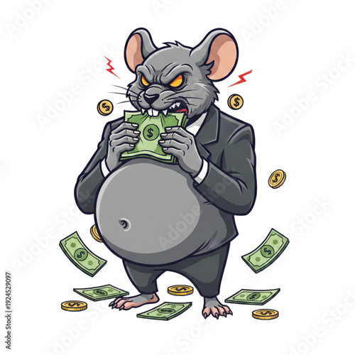greedy Mouse illustration vector