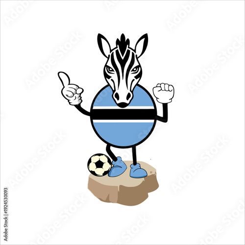 Print Botswana football country character design for sports identity.