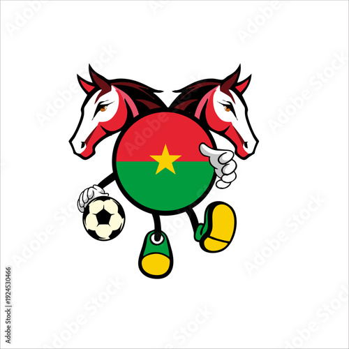 Print Burkina faso football country character design for sports identity.
