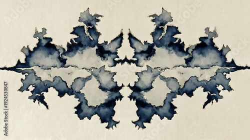 Indigo ink bloom, fluid art, abstract watercolor effect with organic shapes