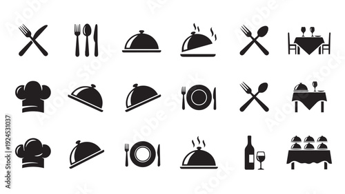 set of vector icons for restaurant