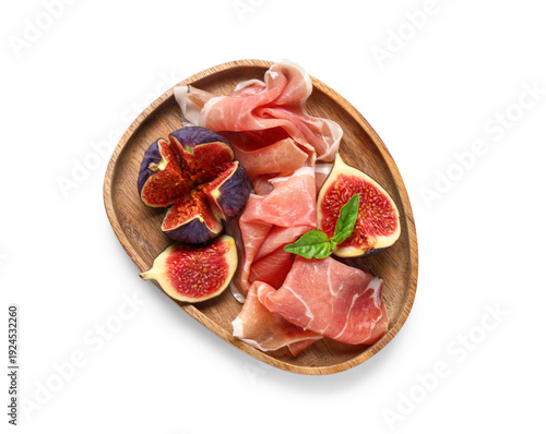 Wooden plate with delicious...