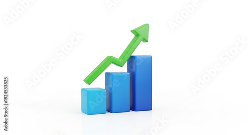3D bar chart with green arrow showing upward trend representing financial growth and business success isolated on white background Free Download 3D bar chart with green arrow showing upward trend representing financial growth and business success isolated on white background - GFXLoad