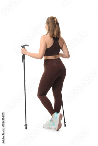 Sporty young woman with wal...