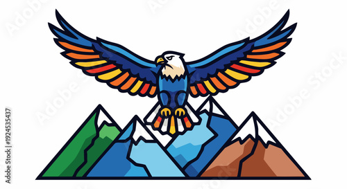 Majestic soaring eagle with widespread wings.