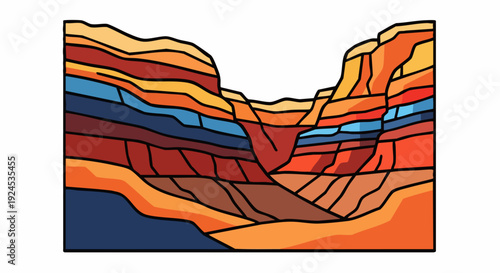Colorful Layers of a Grand Canyon Geological Formation.